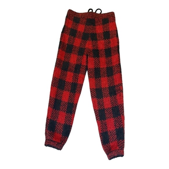 SKIMS Cozy Jogger Pants Brick Buffalo Check Lounge Wear S/M Oversized NEW - Picture 2 of 5